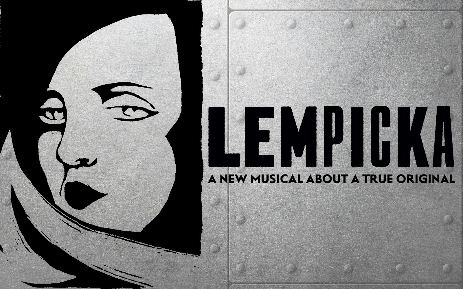Lempicka musical poster with stylized face illustration.