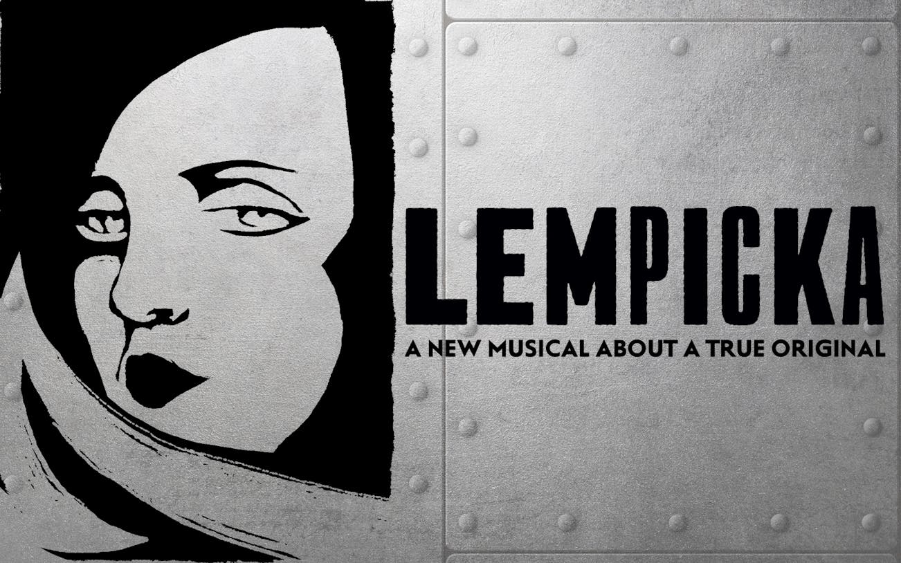 Lempicka musical poster with stylized face illustration.