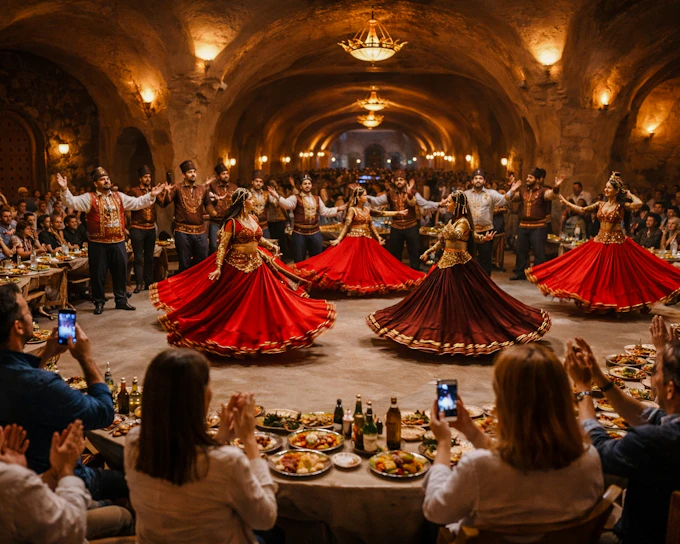 Cappadocia Turkish Night Show with Dinner and Unlimited Drinks Including Hotel Transfers