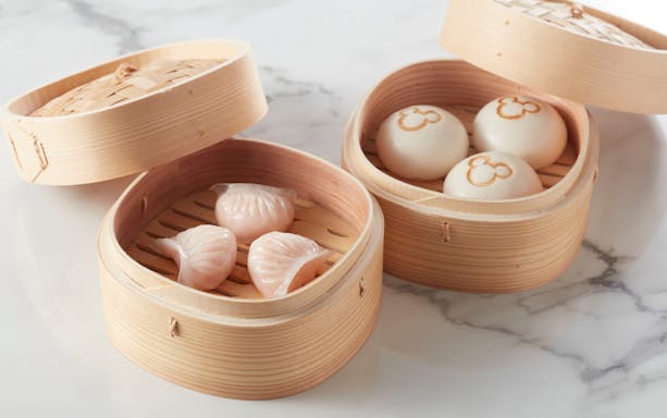 Dumplings served at a restaurant in Disneyland Hong Kong.