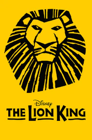 Lion King logo with stylized lion face, Westend show promotion