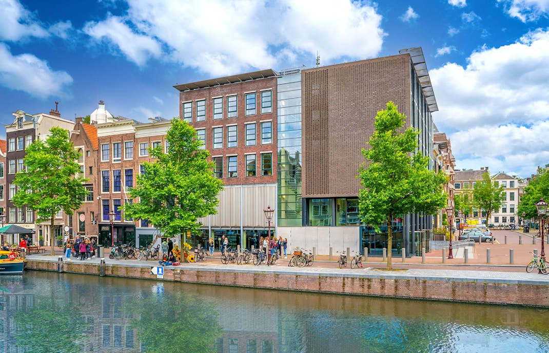 Exterior view of the Anne Frank's house in Amsterdam