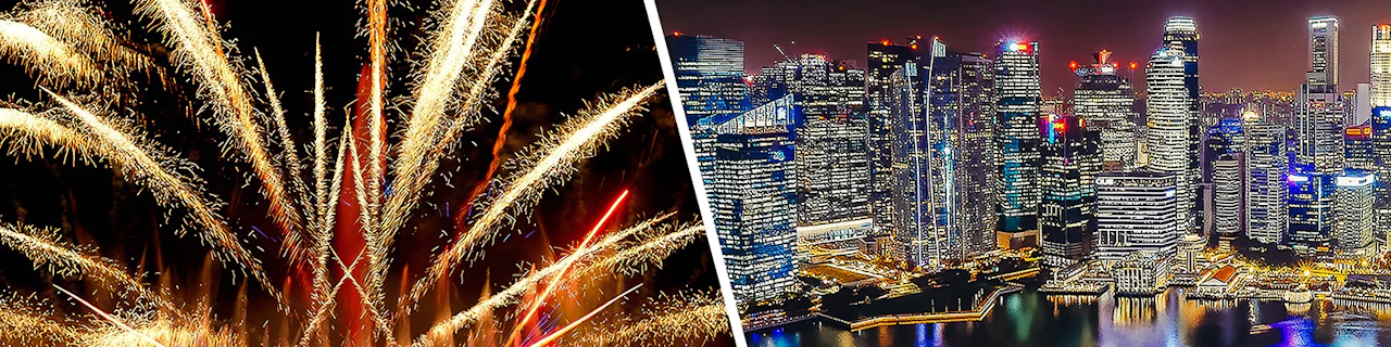 Combo: "Wings of Time Fireworks Symphony" + visita alla piattaforma di osservazione dello SkyPark di Marina Bay Sands
