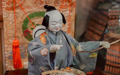 Karakuri doll in traditional attire at Inuyama Castle, Aichi.