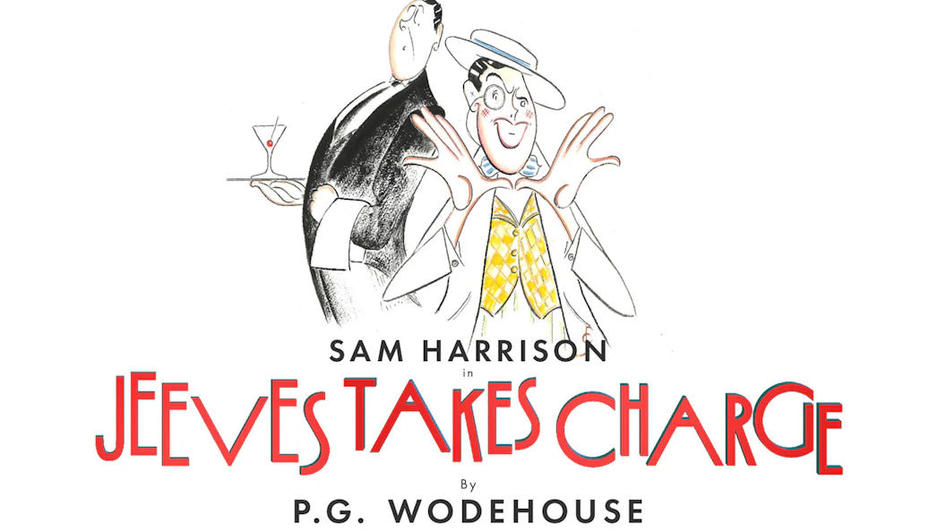 Illustration of characters from Jeeves Takes Charge Westend show