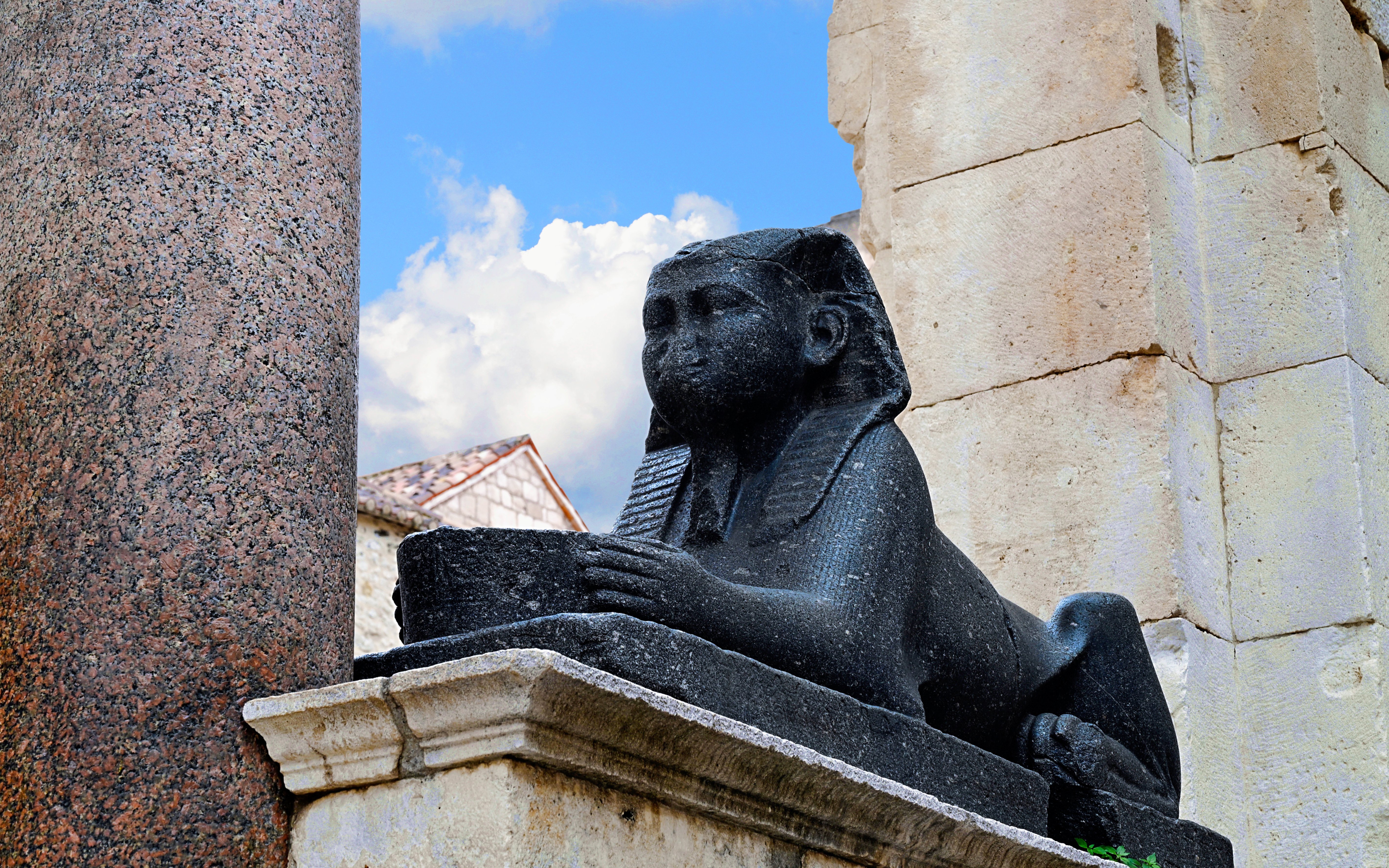Egyptian sphinx statue at Diocletian’s Palace, Split, Croatia.