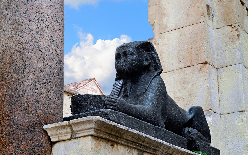 Egyptian sphinx statue at Diocletian’s Palace, Split, Croatia.