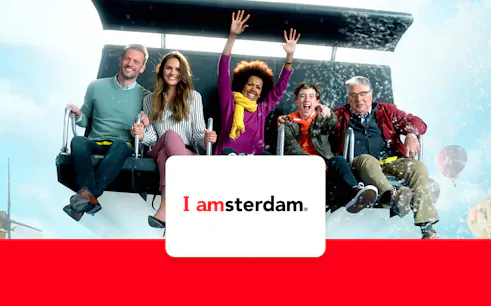 Visitors enjoying the This is Holland 5D Flight experience in Amsterdam.