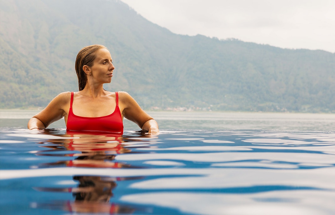 Woman relaxing in a Hot Spring