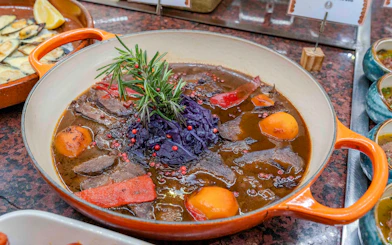 Stew with vegetables and herbs served at Tablao Cordobes.