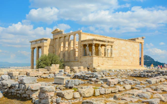 Erechtheion temple with Caryatids on the Acropolis in Athens, Greece.