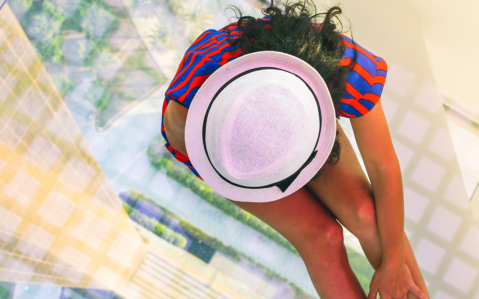 The glass floor at The Dubai Frame