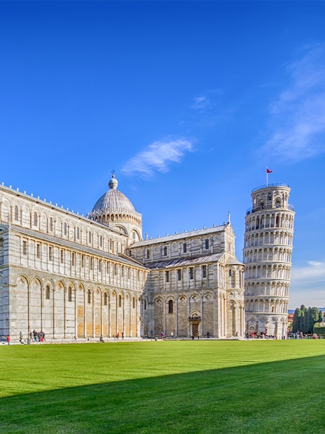 Cathedral and Leaning Tower at Square of Miracles, Pisa.