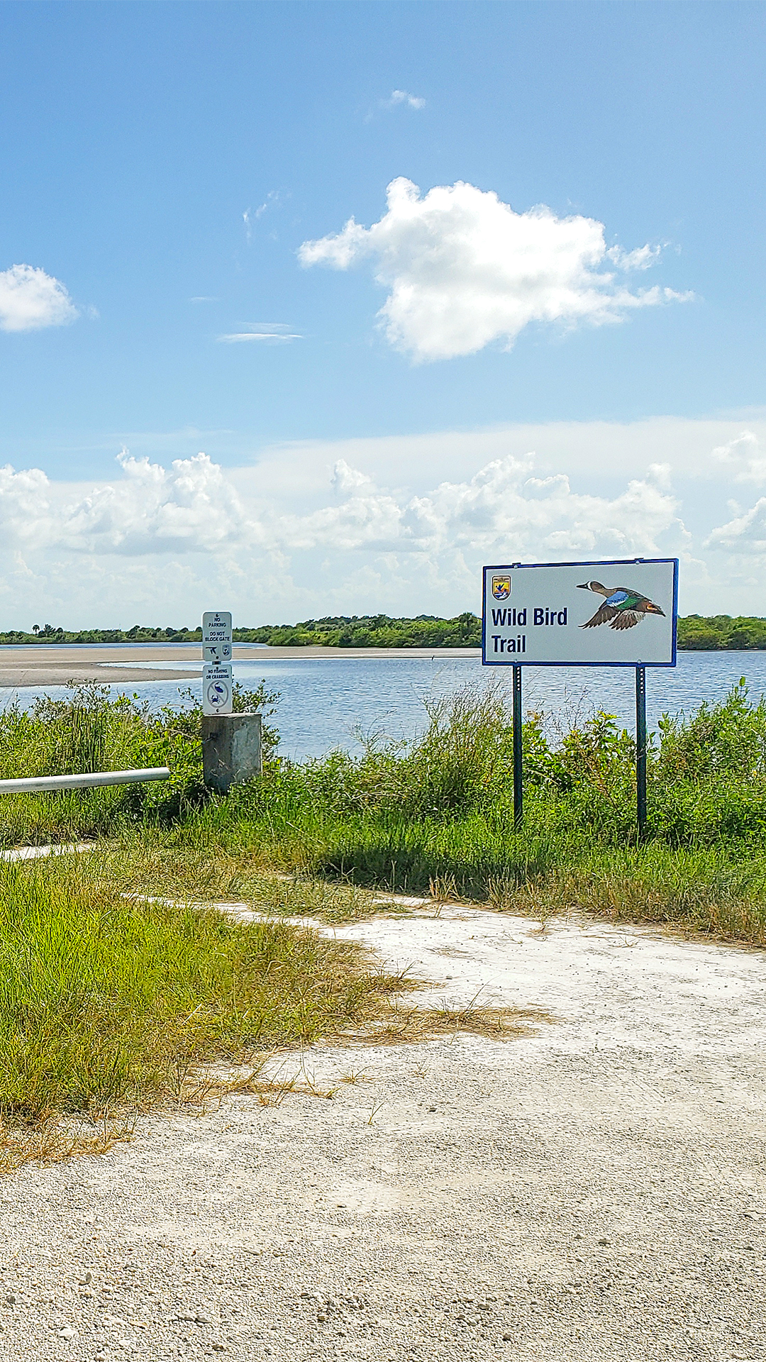 Wild Bird Trail sign at Black Point Wildlife Drive, Merritt Island National Wildlife Refuge, Florida.
