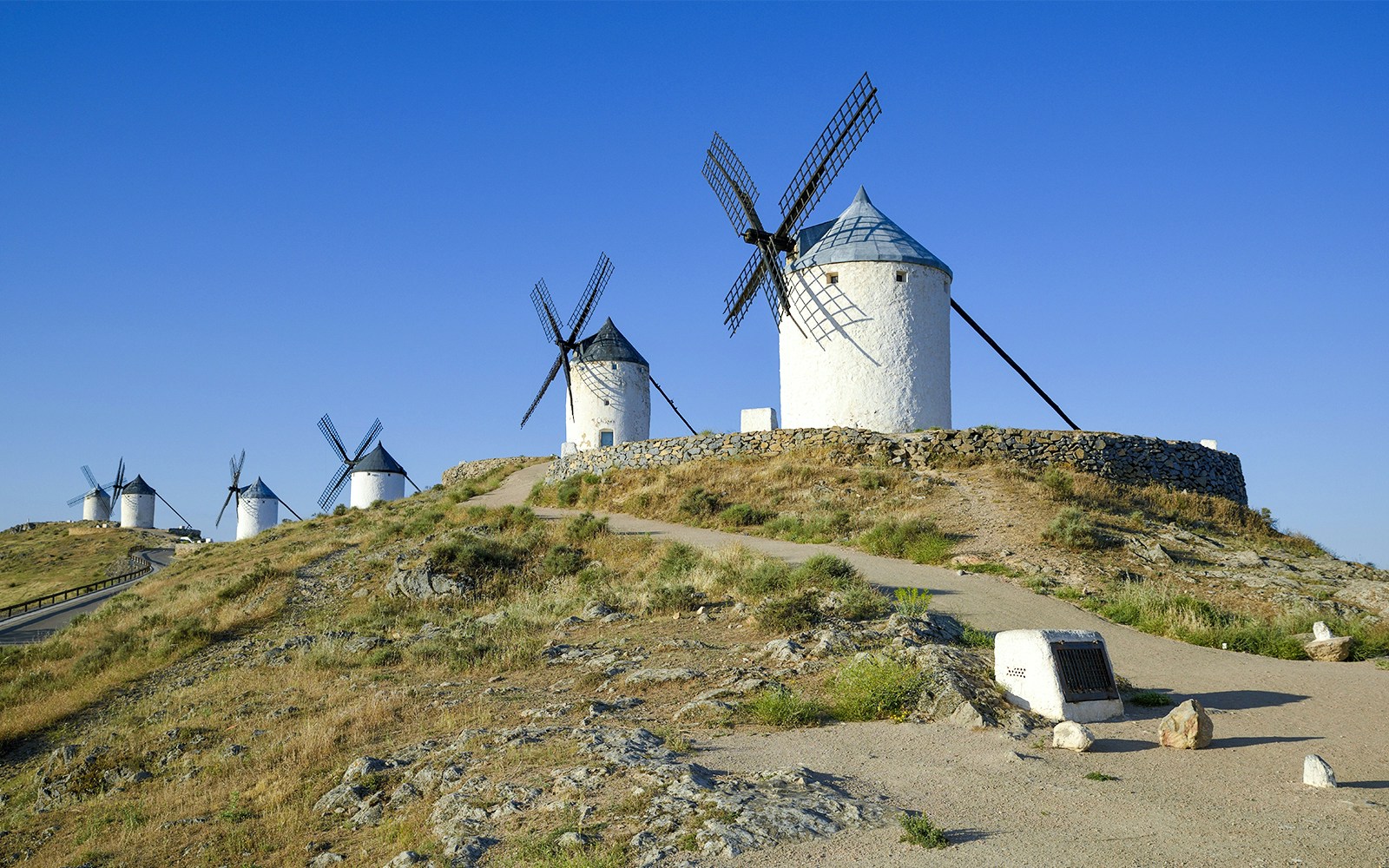 Toledo's historic skyline with Alcázar and Tagus River, Castilla-La Mancha Region.