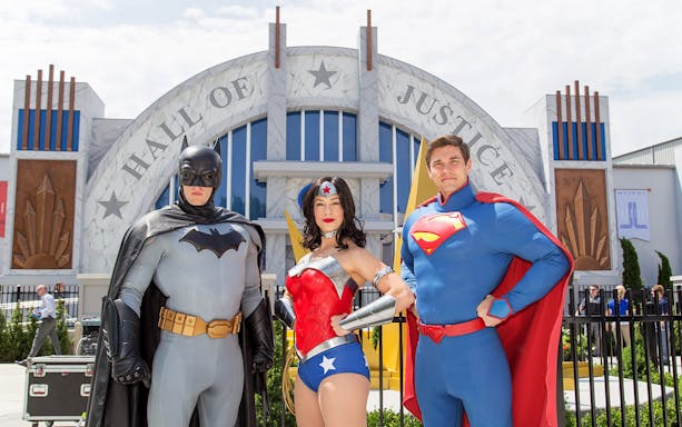 Superheroes at Hall of Justice, Six Flags Great Adventure.