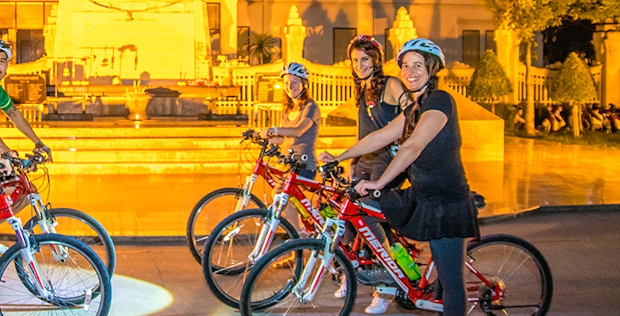 Tourists on a bike tour in Chiang Mai