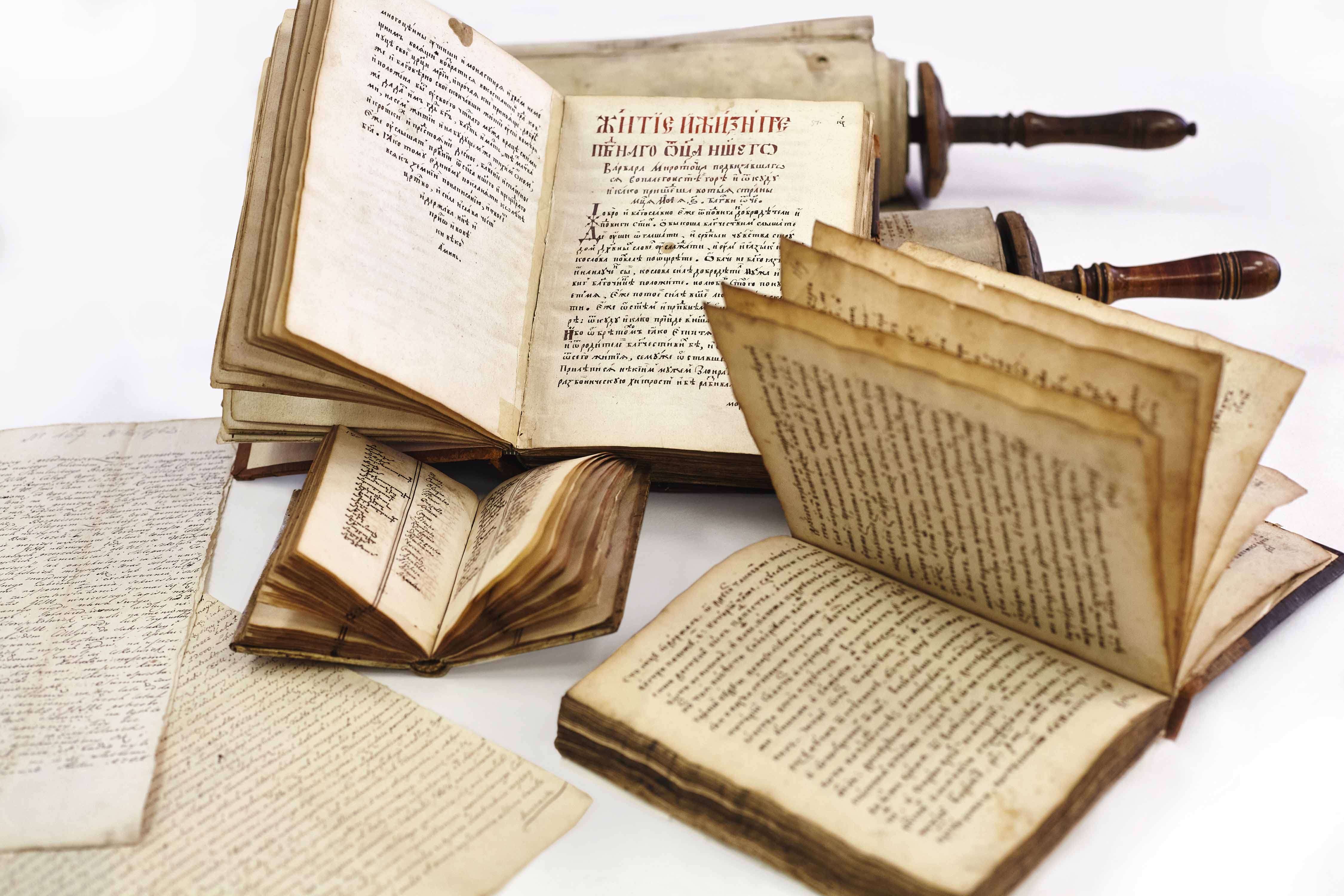 Ancient manuscripts and scrolls at the Jewish Museum in Stockholm.