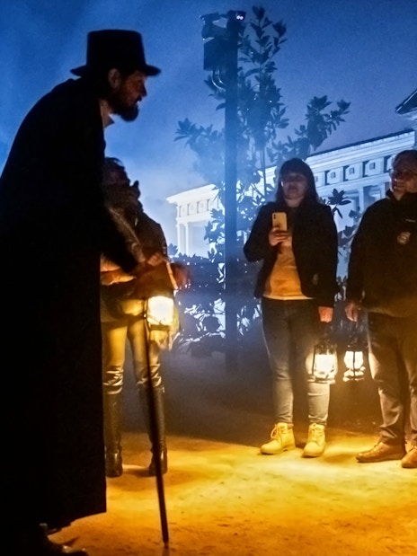 Actor portraying Don Isidro during Viña Concha y Toro Nighttime Dinner Show, Chile.