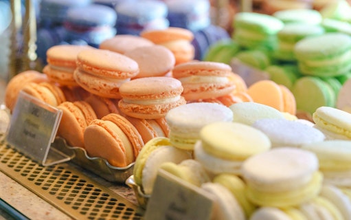 Macarons at Ladurée Paris, near Arc De Triomphe, for a tea time experience.
