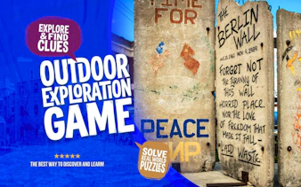 Berlin Wall segment with graffiti, part of the Secrets of Berlin Spy Mission city exploration game.