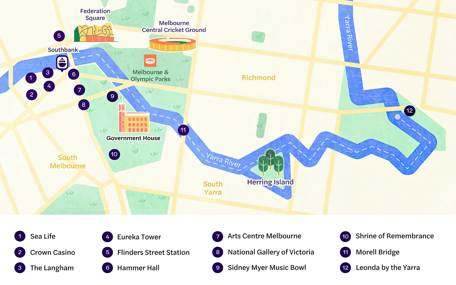 Spirit of Melbourne map