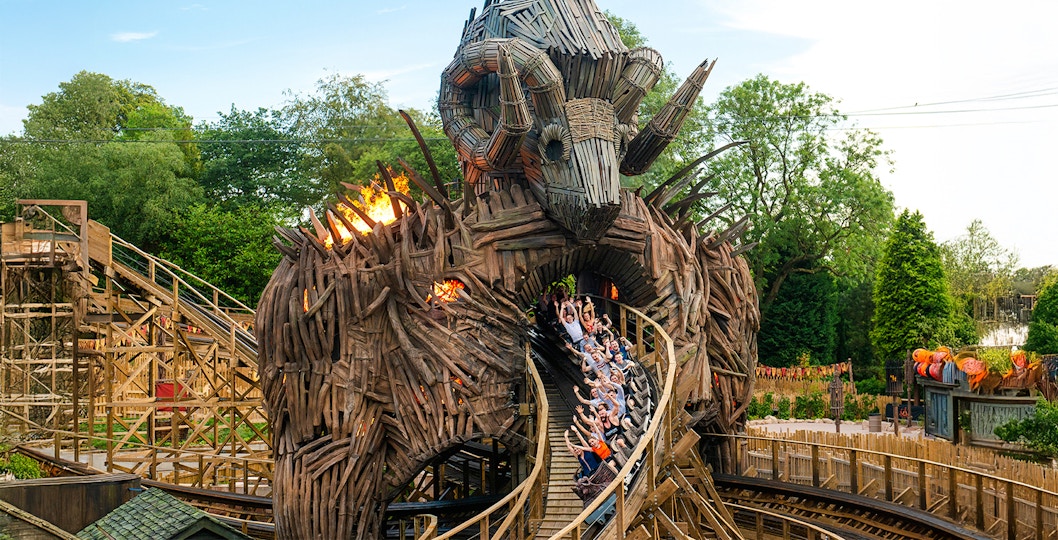 Alton Towers roller coaster in London theme park.