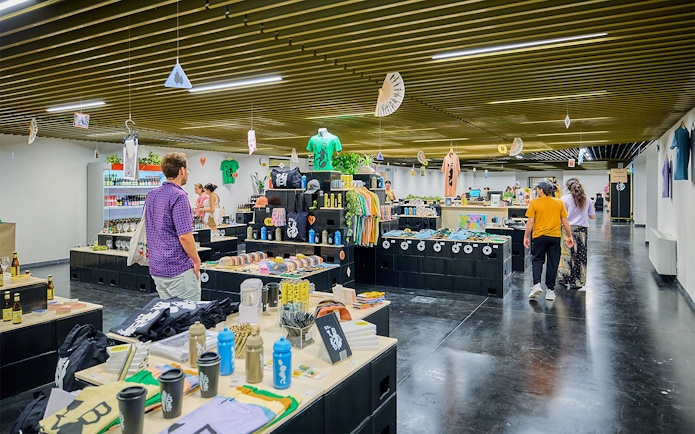 Brussels souvenir shop interior near Choco-Story Museum and Belgian Beer World.