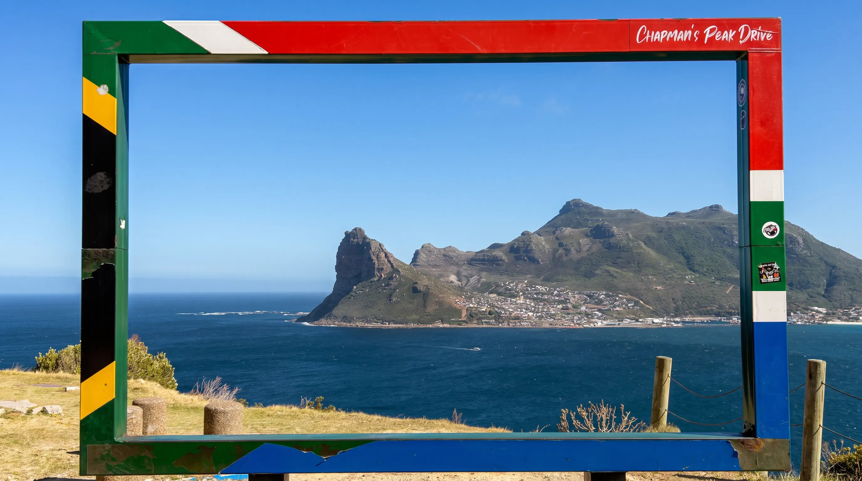 Chapman's Peak Drive view of Cape of Good Hope coastline, Cape Town.