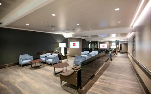 Leonardo Exclusive Lounge seating area, Linate Airport Main Terminal, Milan.