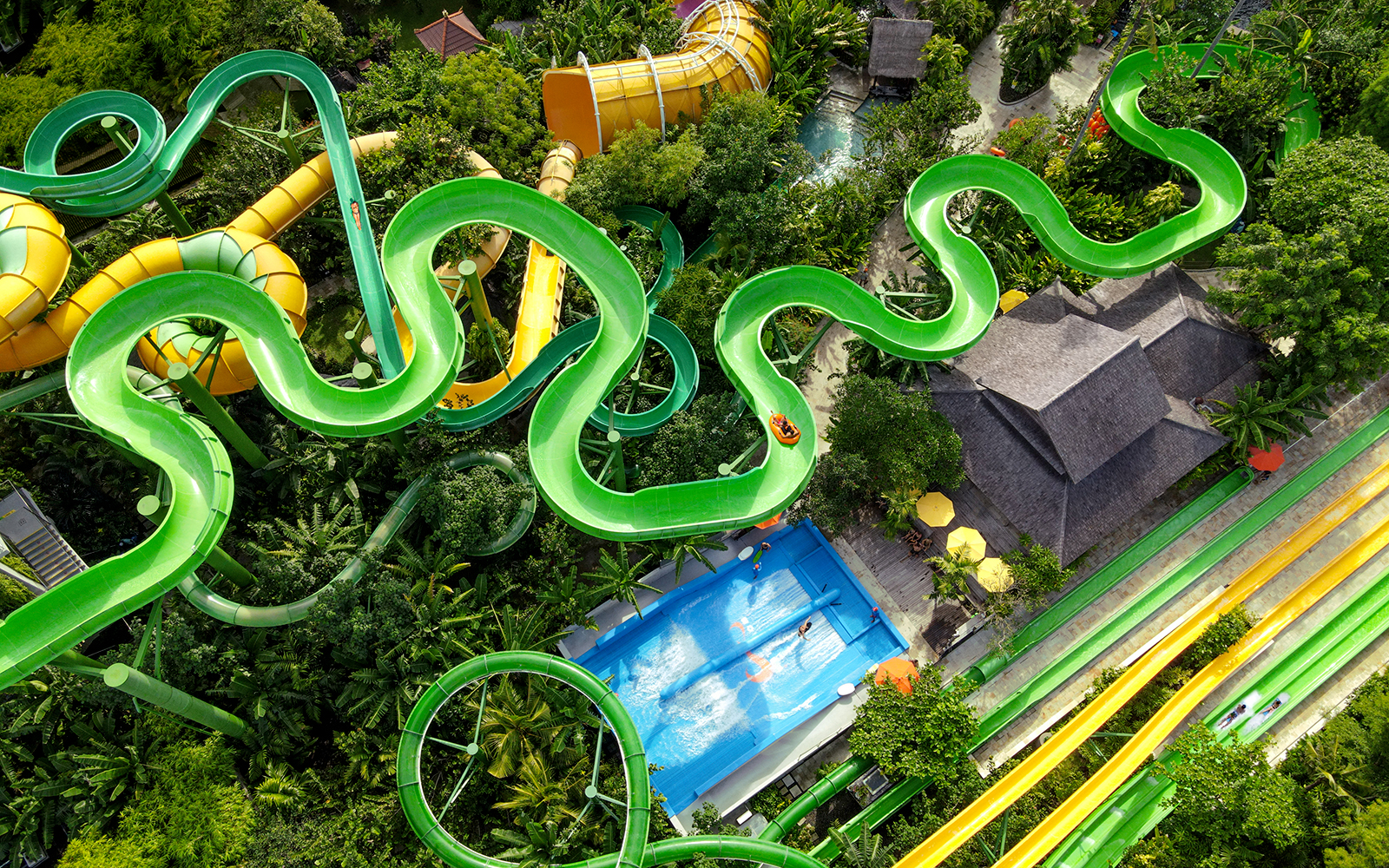 Aerial view of Waterbom Bali water park