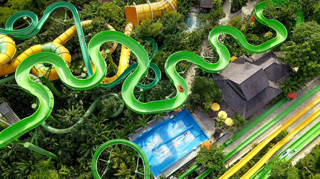 Aerial view of Waterbom Bali water park
