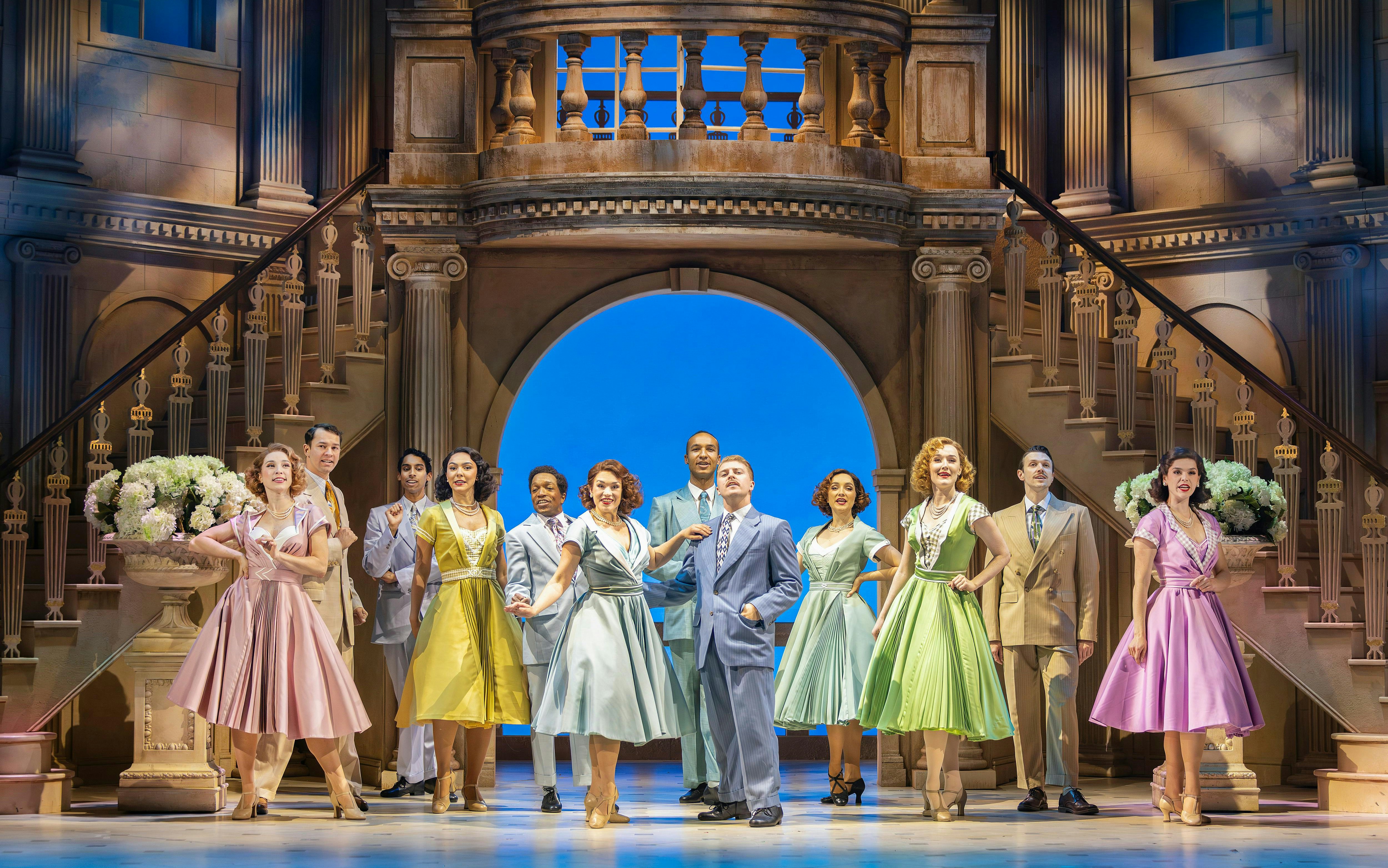 Stage performance of High Society cast in West End theater.