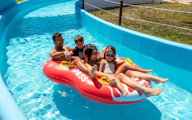 Visitors enjoying Congo River ride at Aqualand Algarve.