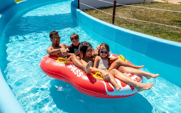 Visitors enjoying Congo River ride at Aqualand Algarve.