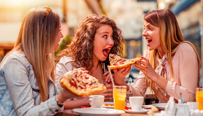 Italian pizza served on a wooden table