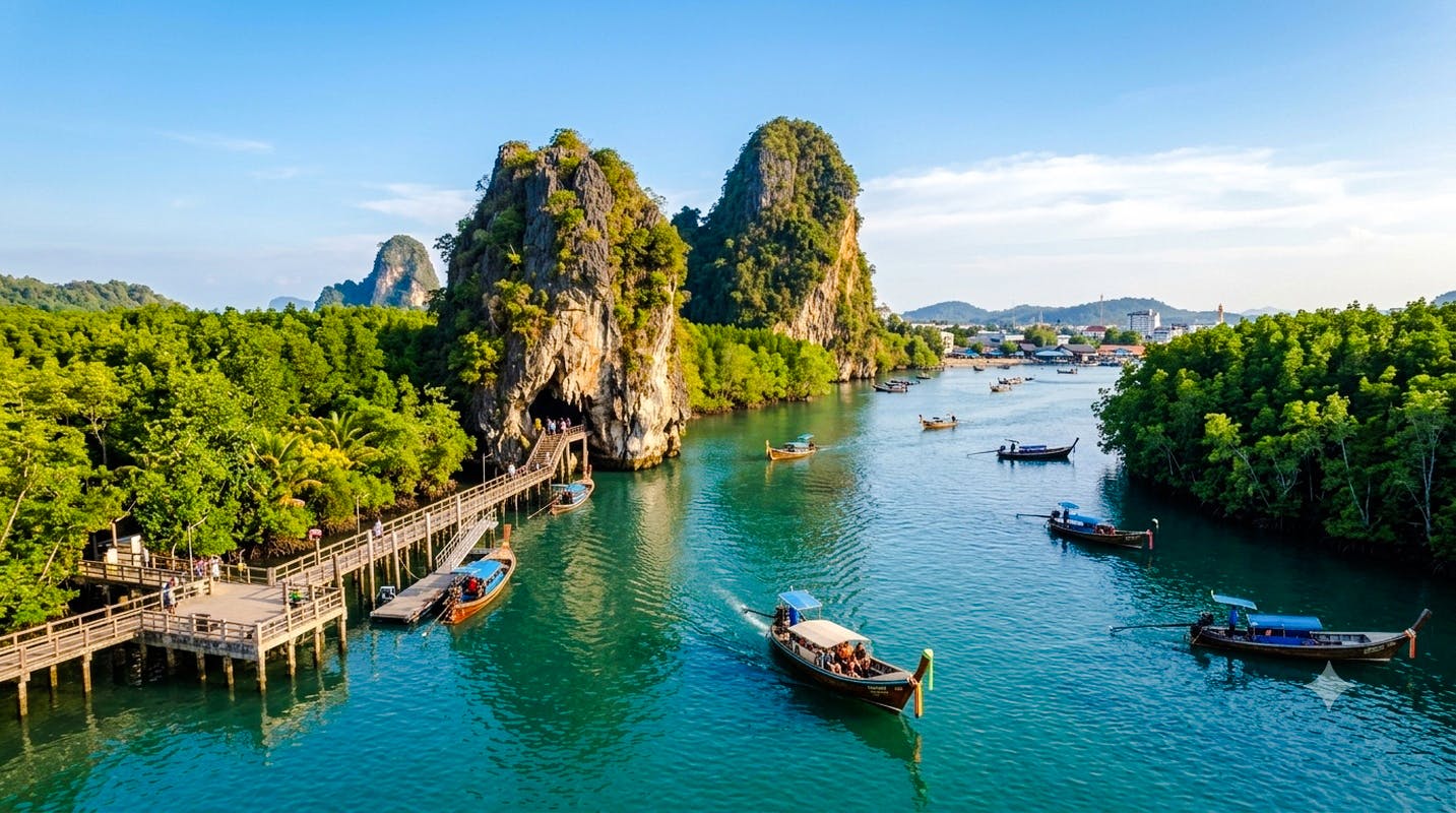 krabi sunset with boat and food tasting at night market tour-5