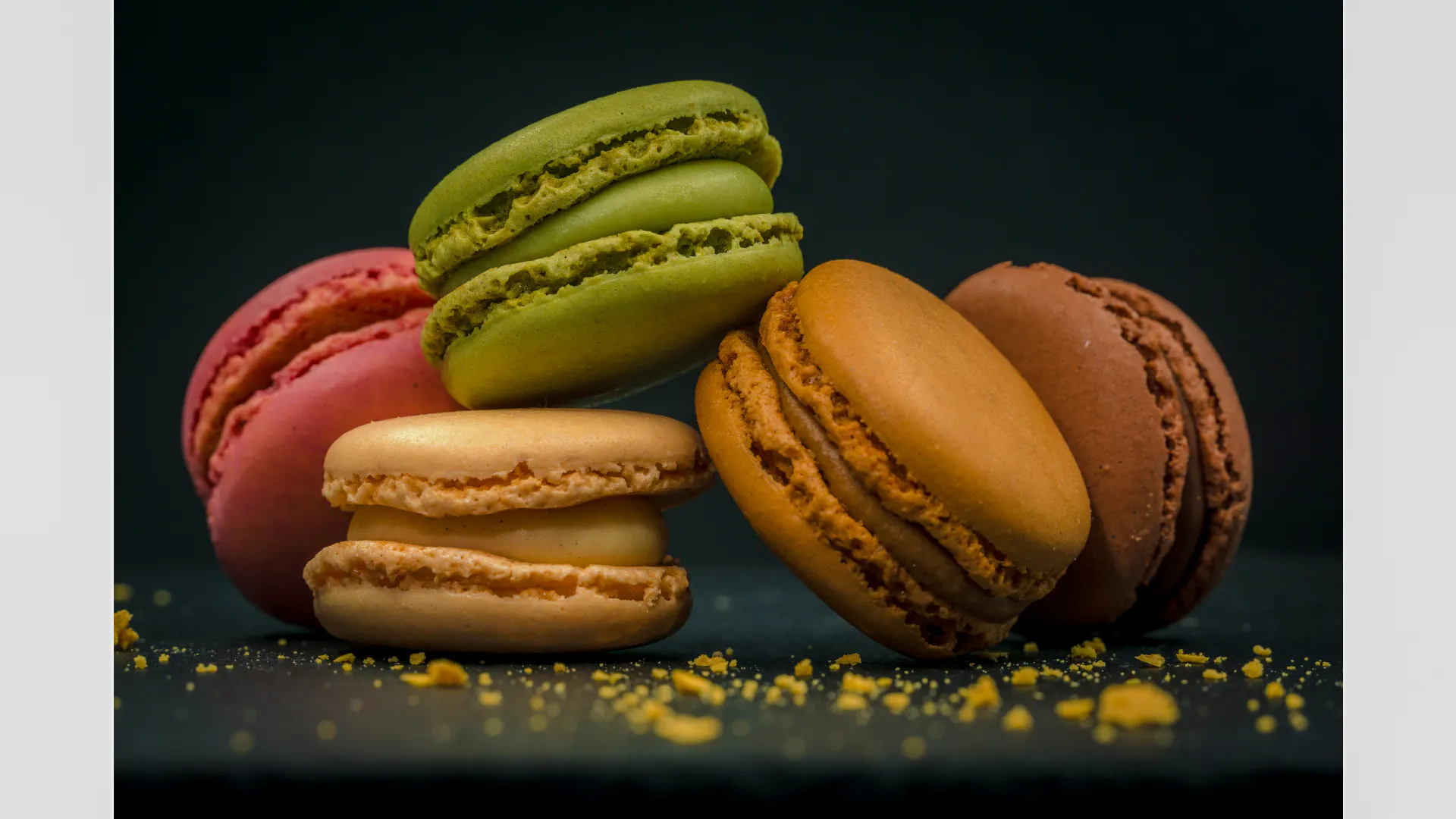 Assorted macarons on display for Champs-Élysées Tasting Walk in Paris.