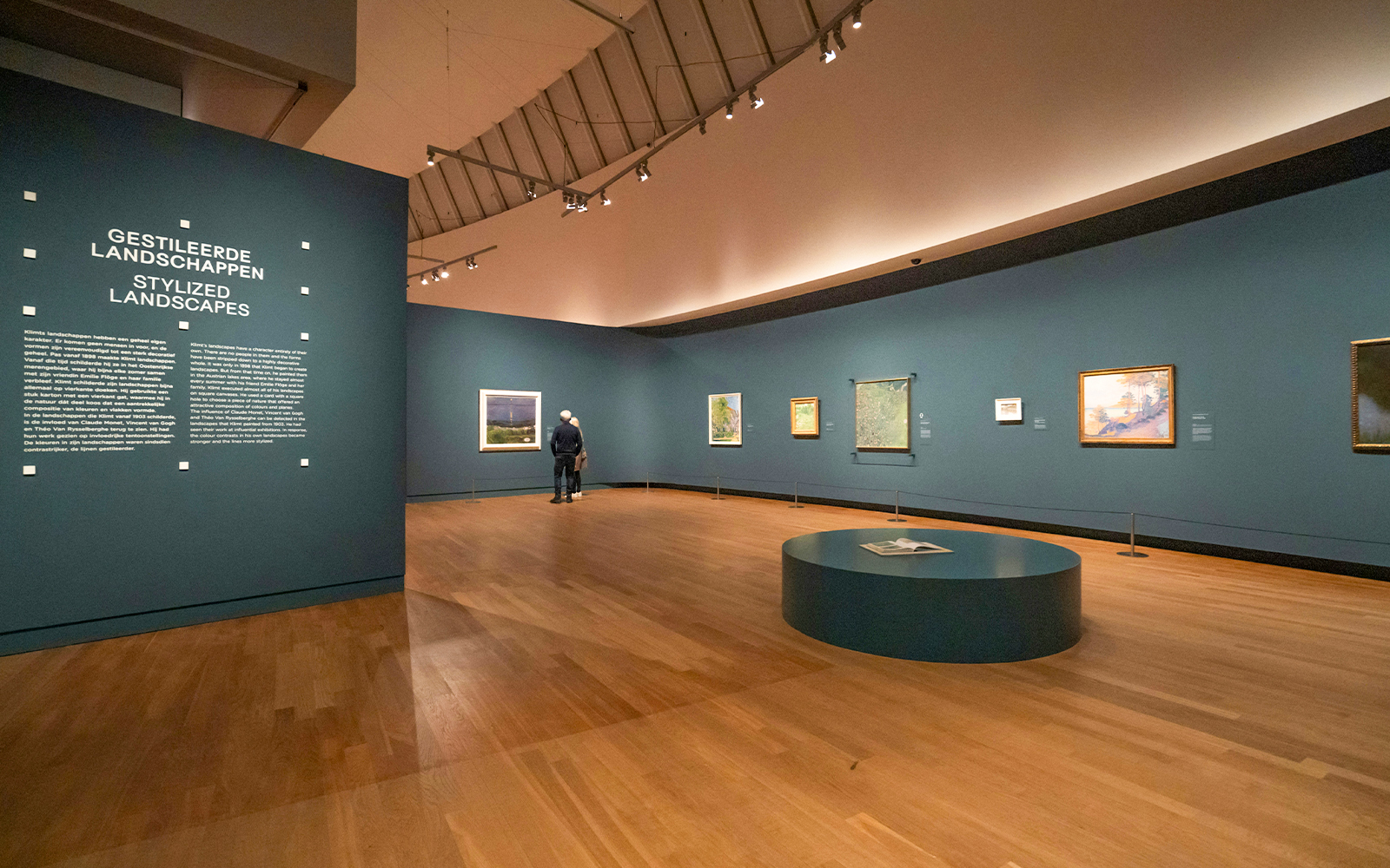 Exhibition room with paintings at Van Gogh Museum, Museumplein, Amsterdam, Netherlands.