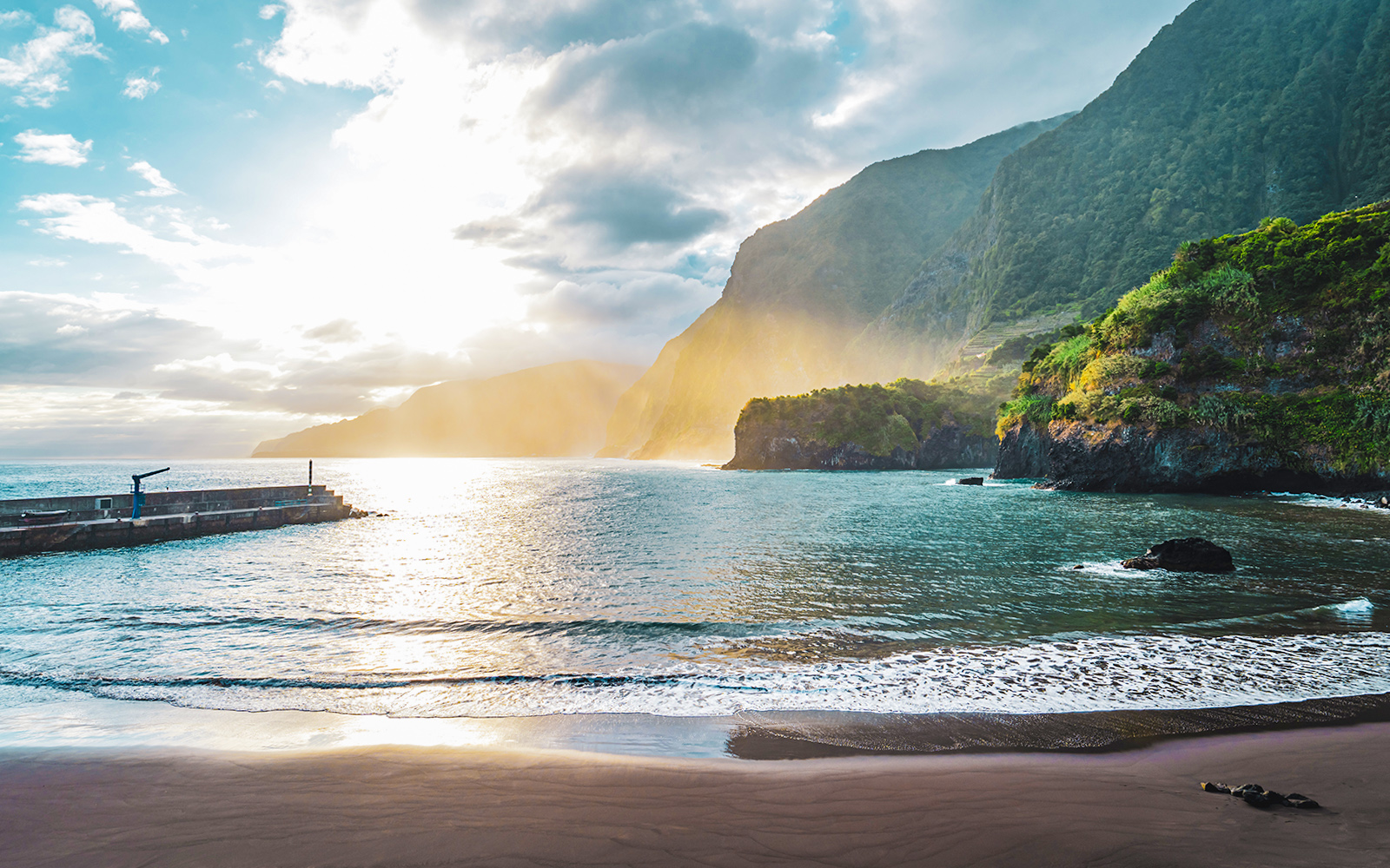 Madeira island sunrise during spring