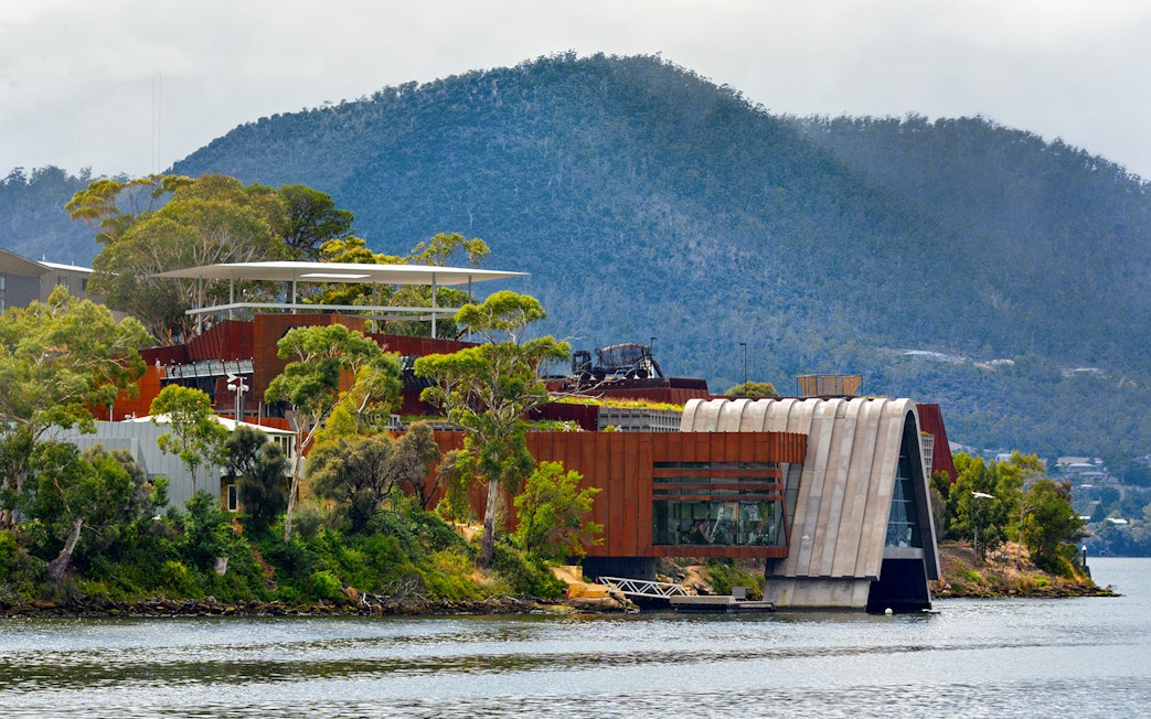 MONA museum with Mt Wellington in the background, Hobart, Tasmania.