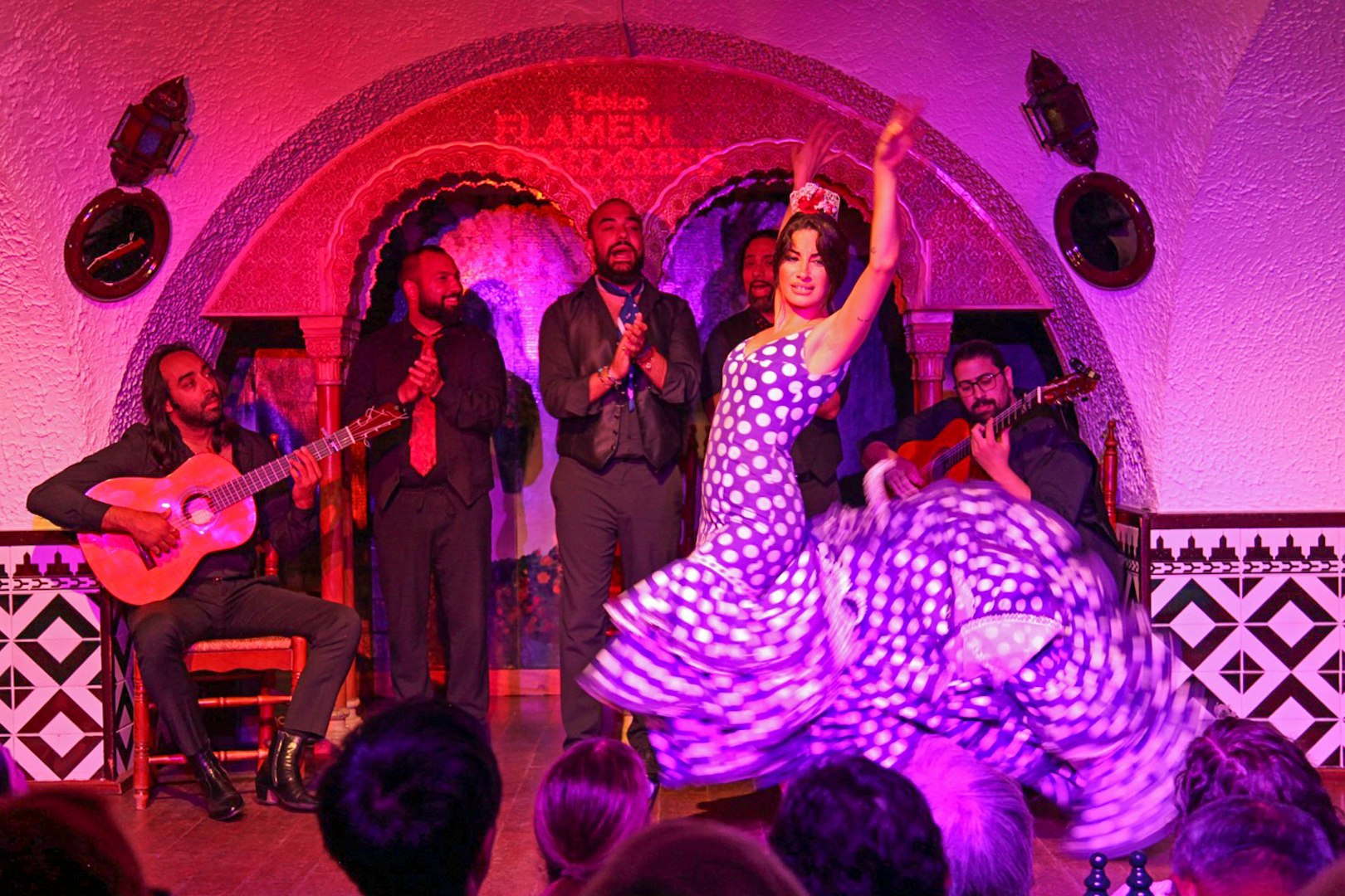 Flamenco dancers performing at Tablao Cordobes, Barcelona.