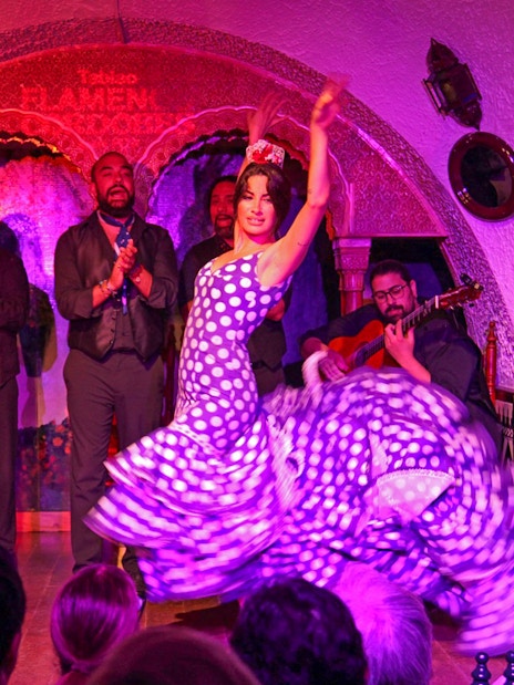 Flamenco dancers performing at Tablao Cordobes, Barcelona.
