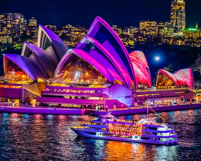 Vivid Sydney 6-Course Gold Penfold's Dinner Cruise with Live Music & Wine