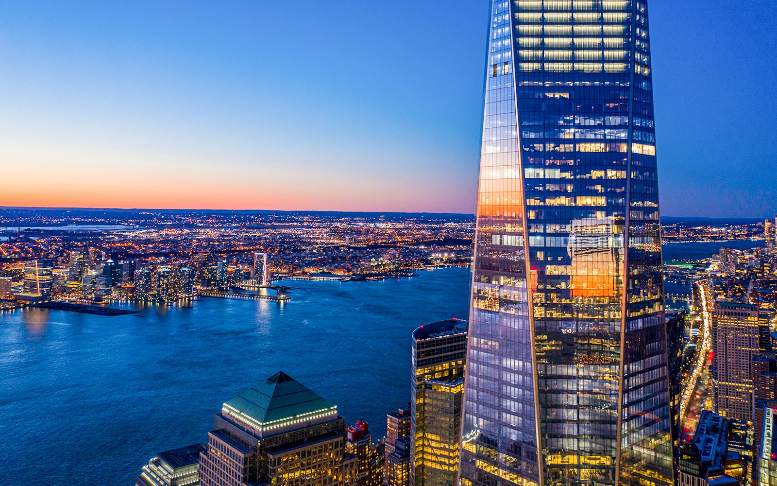 One World Observatory at dusk