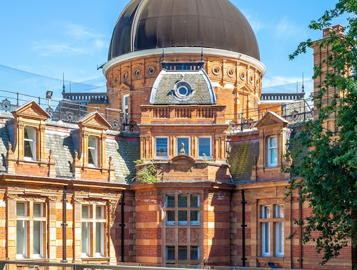 Royal Observatory Greenwich dome and historic architecture in London.