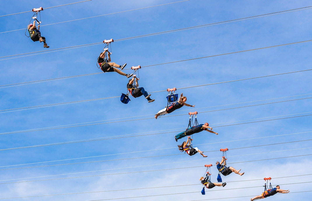Multiple ziplines at Fly LINQ