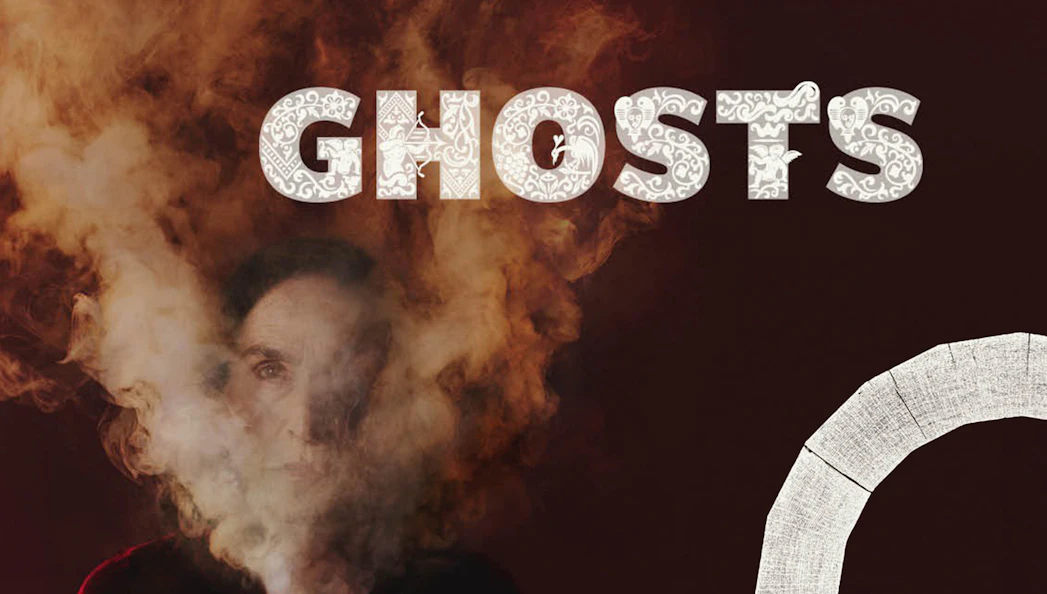 Mysterious face emerging from smoke with "Ghosts" text above.
