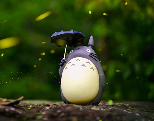 Studio Ghibli exhibition with Totoro and Spirited Away characters in Tokyo, Japan.
