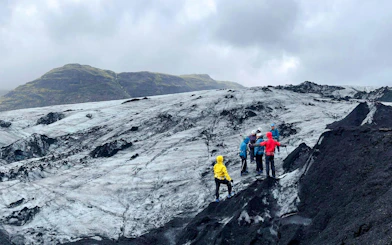 Guests hiking on Sólheimajökull Glacier in Iceland.